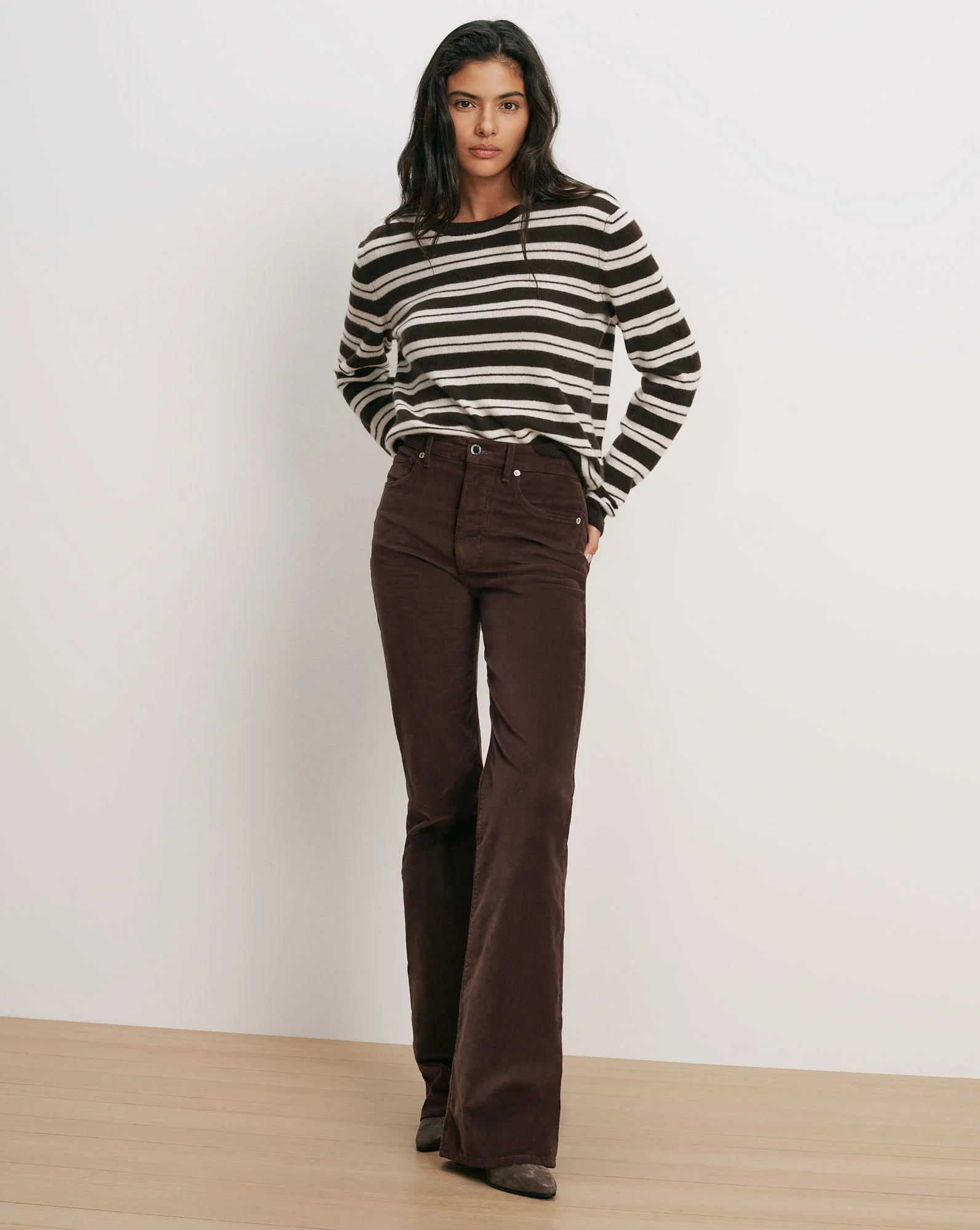 CROSBIE CORDUROY SLIM WIDE-LEG PANT - 1