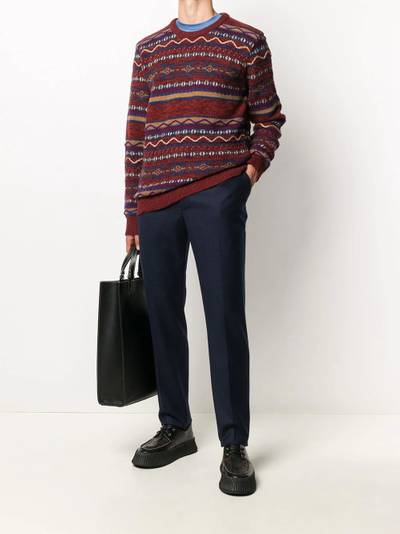 Etro contrast pattern intarsia knit jumper outlook