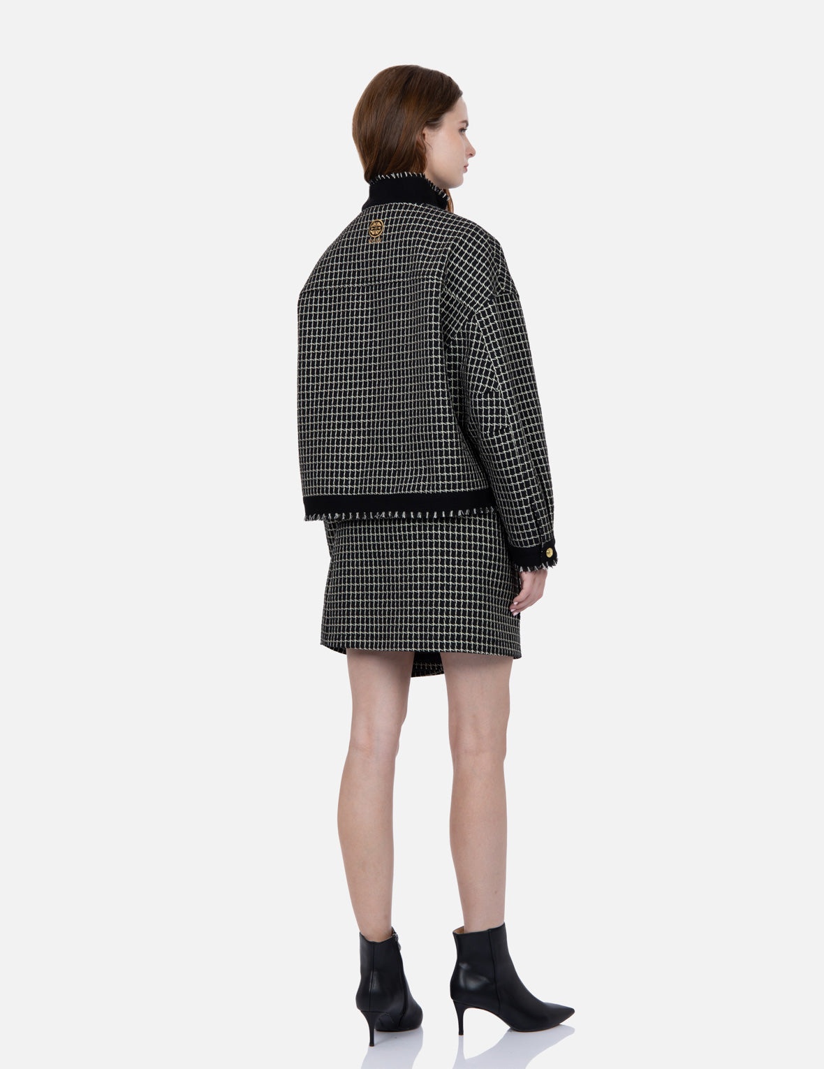 Metallic Wool Tweed Skirt - 4