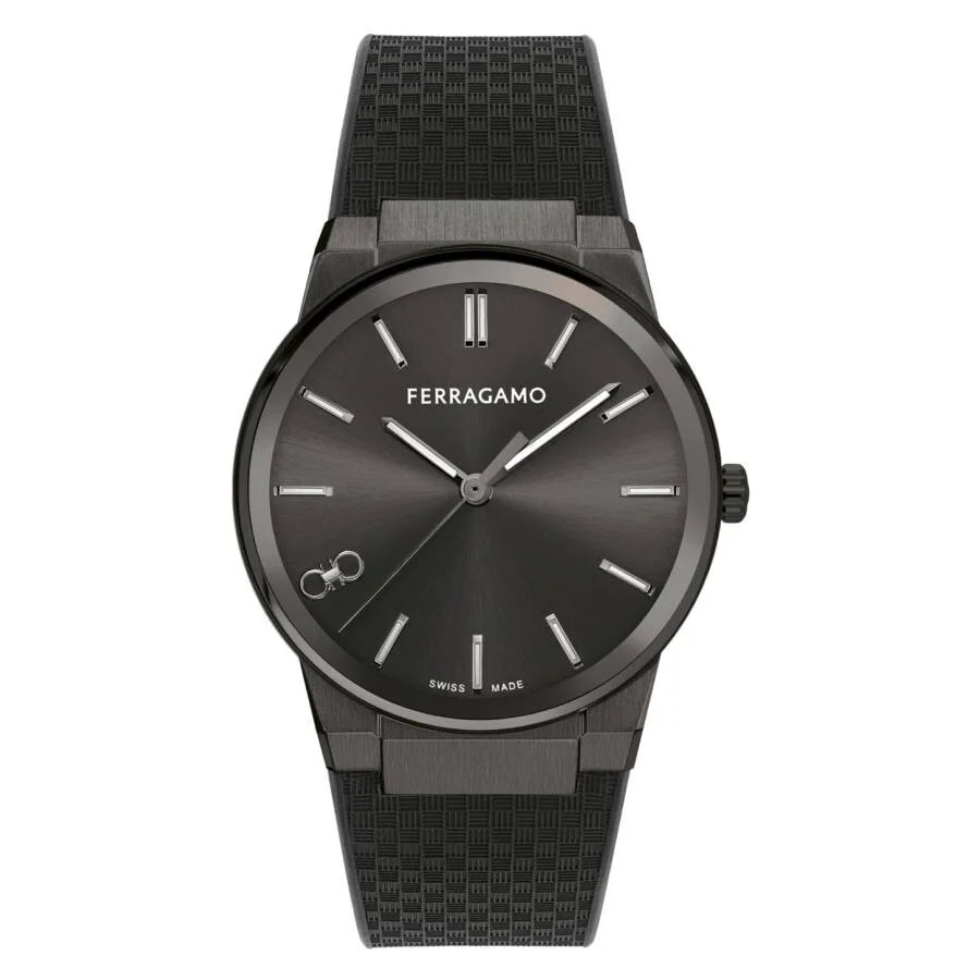 Ferragamo Infinity Sapphire Quartz Black Dial Men's Watch SFST00224 - 1