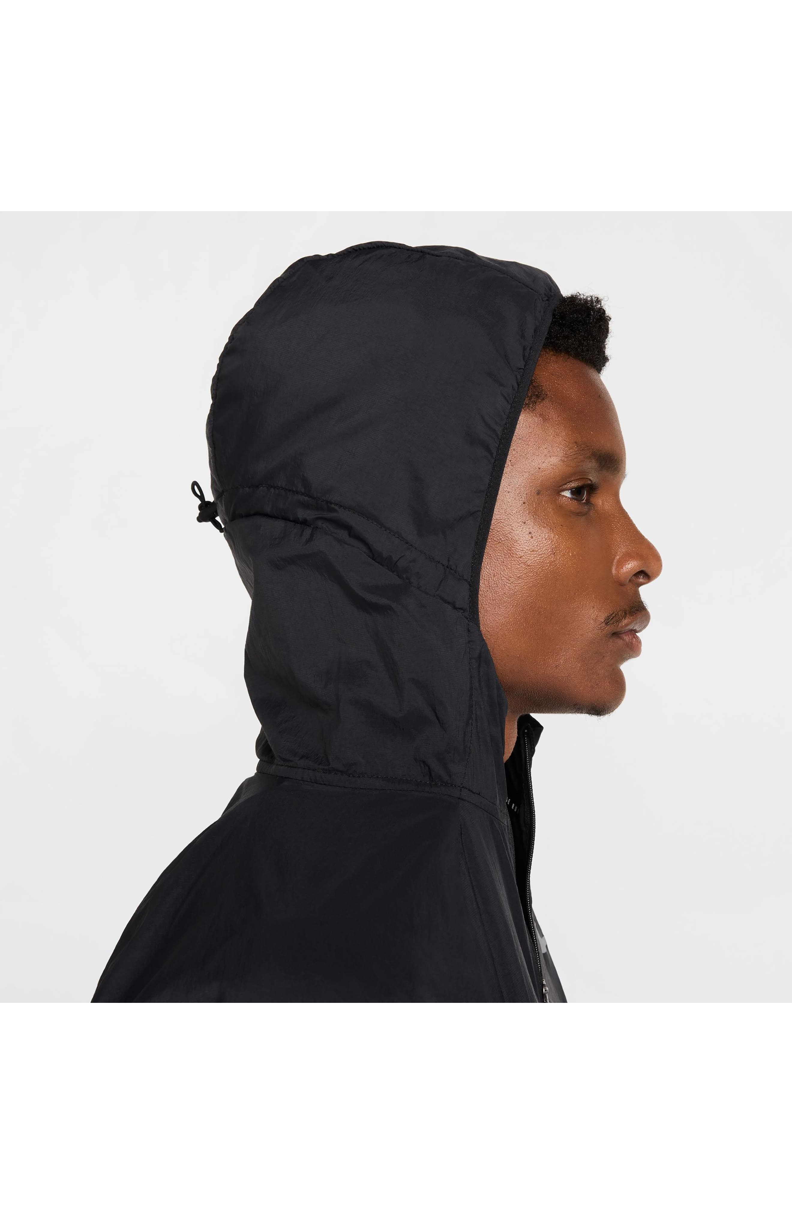 Nike Stride Dri-FIT UV Hooded Running Jacket in 010 Black/refsil at Nordstrom - 5