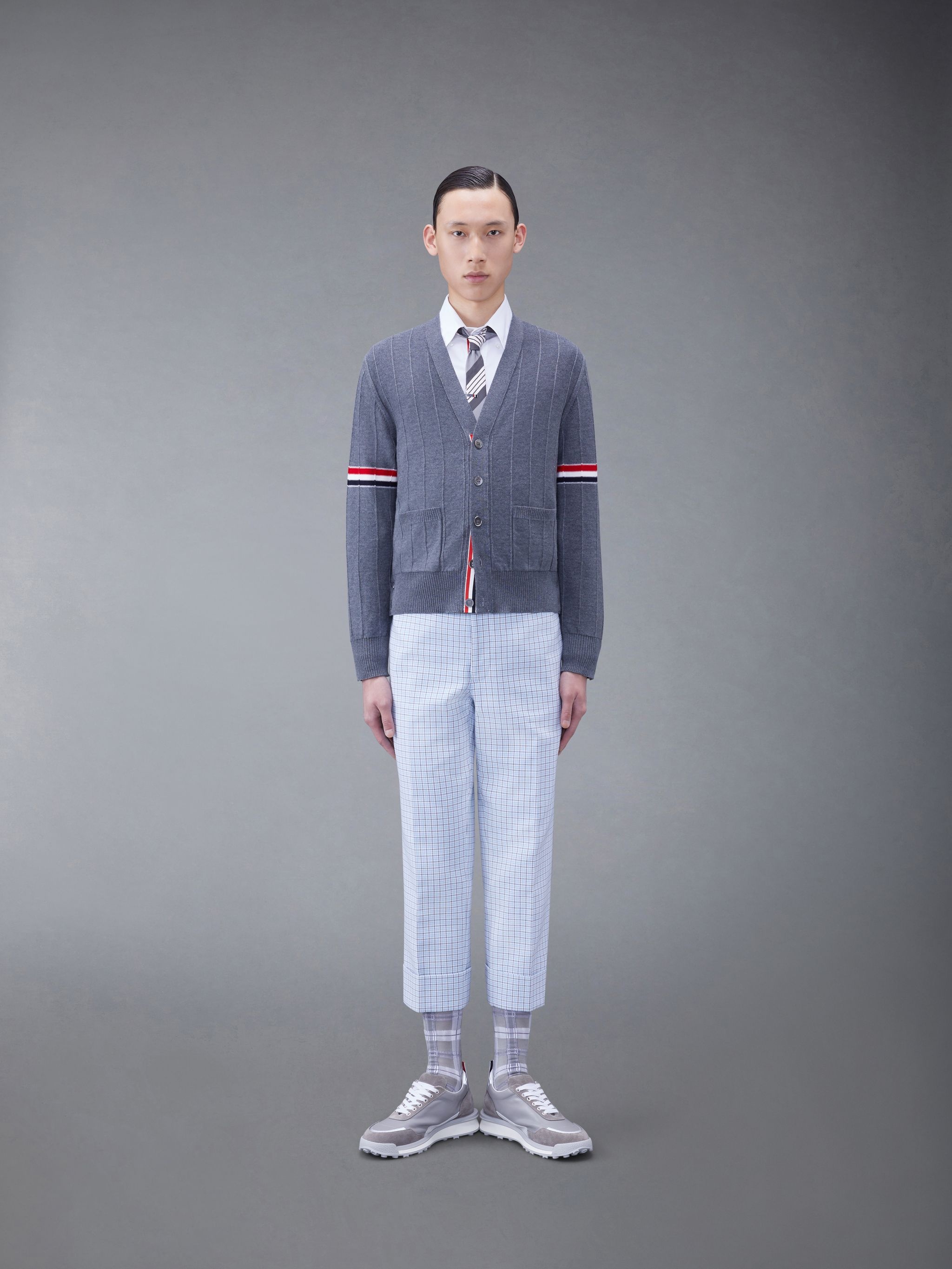 RWB striped V-neck cardigan - 3