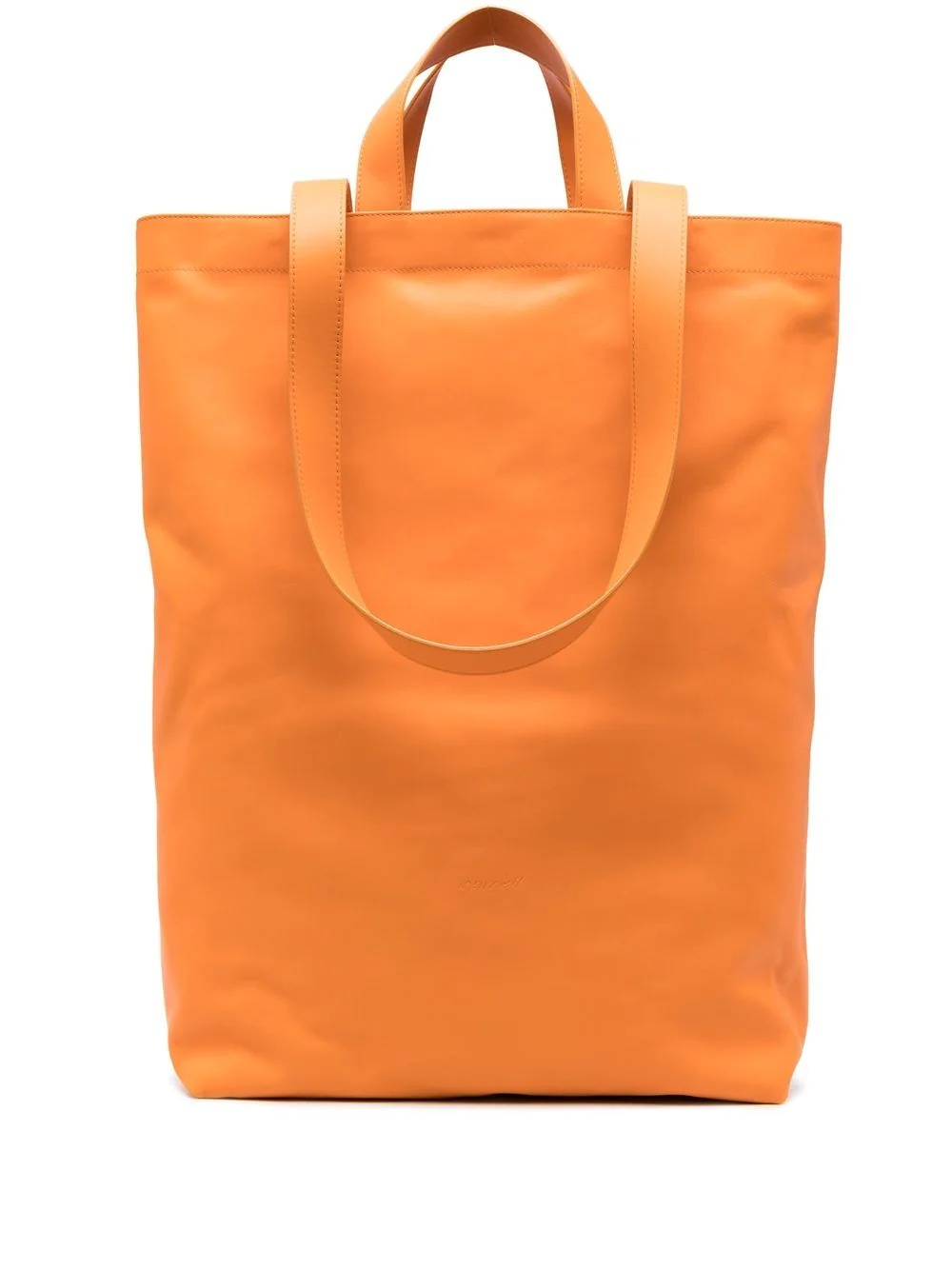 embossed-logo leather tote bag - 1