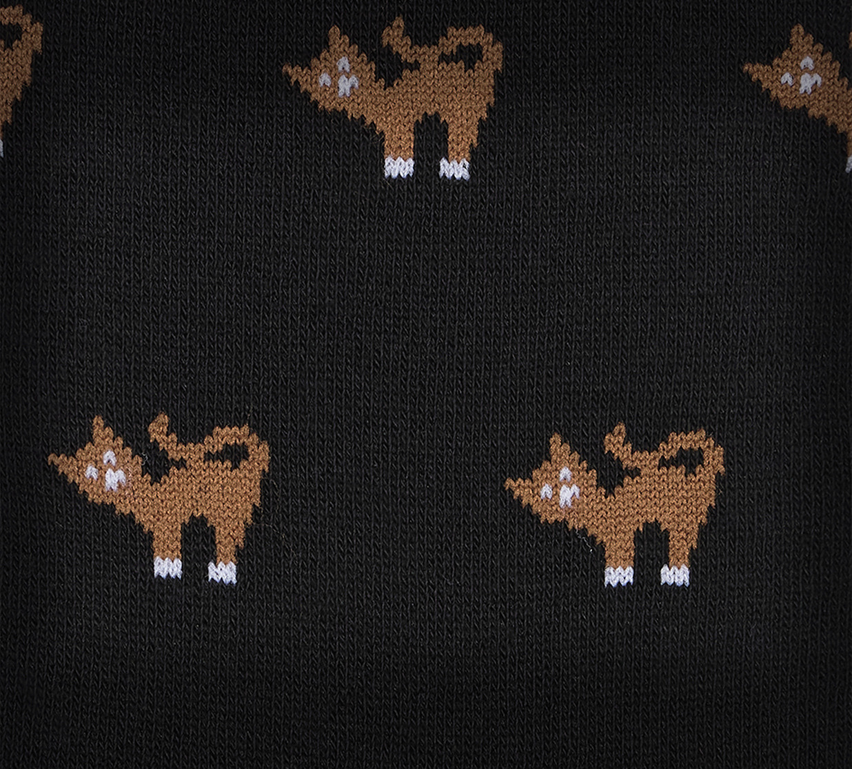 Black 'Cat' Pattern Socks - 4