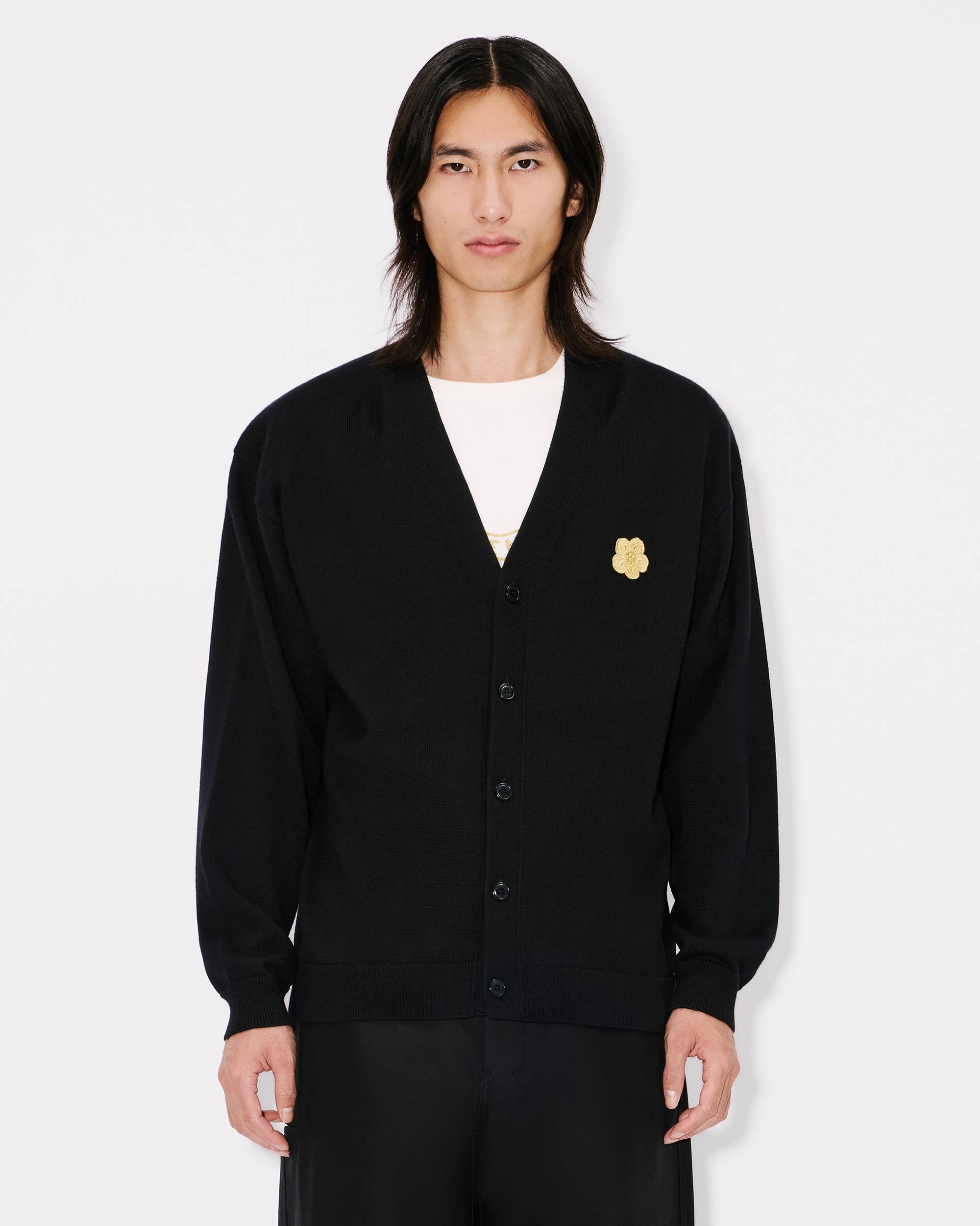 トップス KENZO BOKE FLOWER CREST CARDIGAN KENZO Boke Flower Cardigan GREY | Base Blu