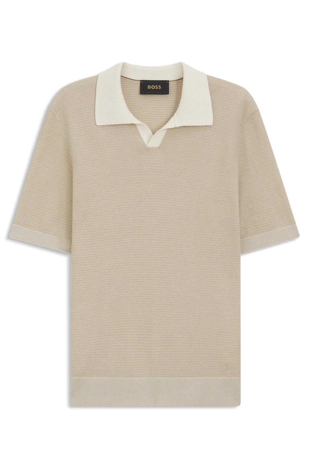 JOHNNY-COLLAR POLO SWEATER IN COTTON AND SILK - 1