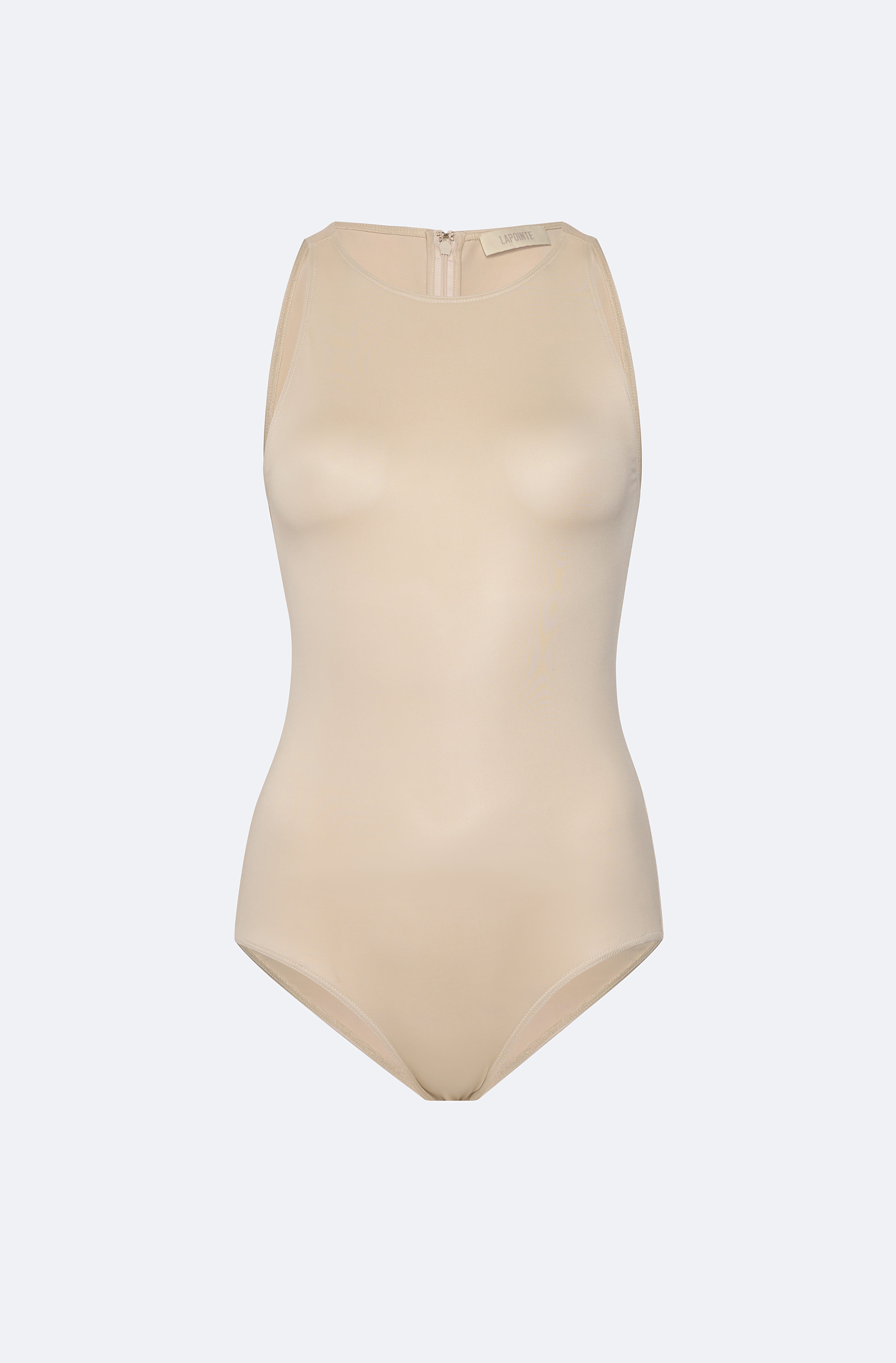 Coated Jersey Halterneck Bodysuit - 1