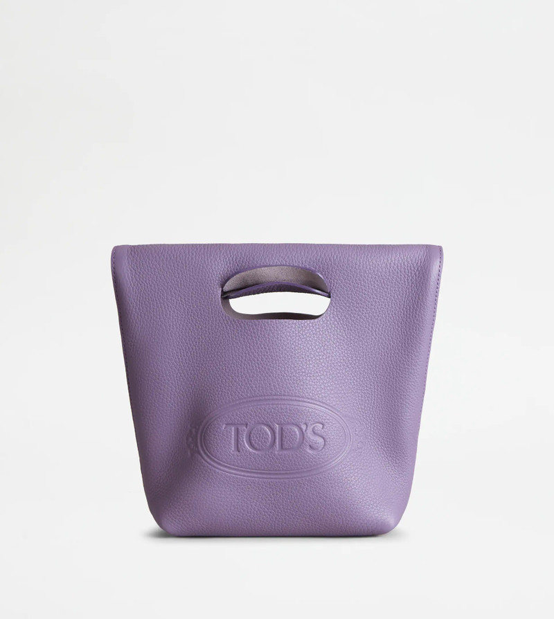 SHOPPING TOTE IN LEATHER MINI - VIOLET 1