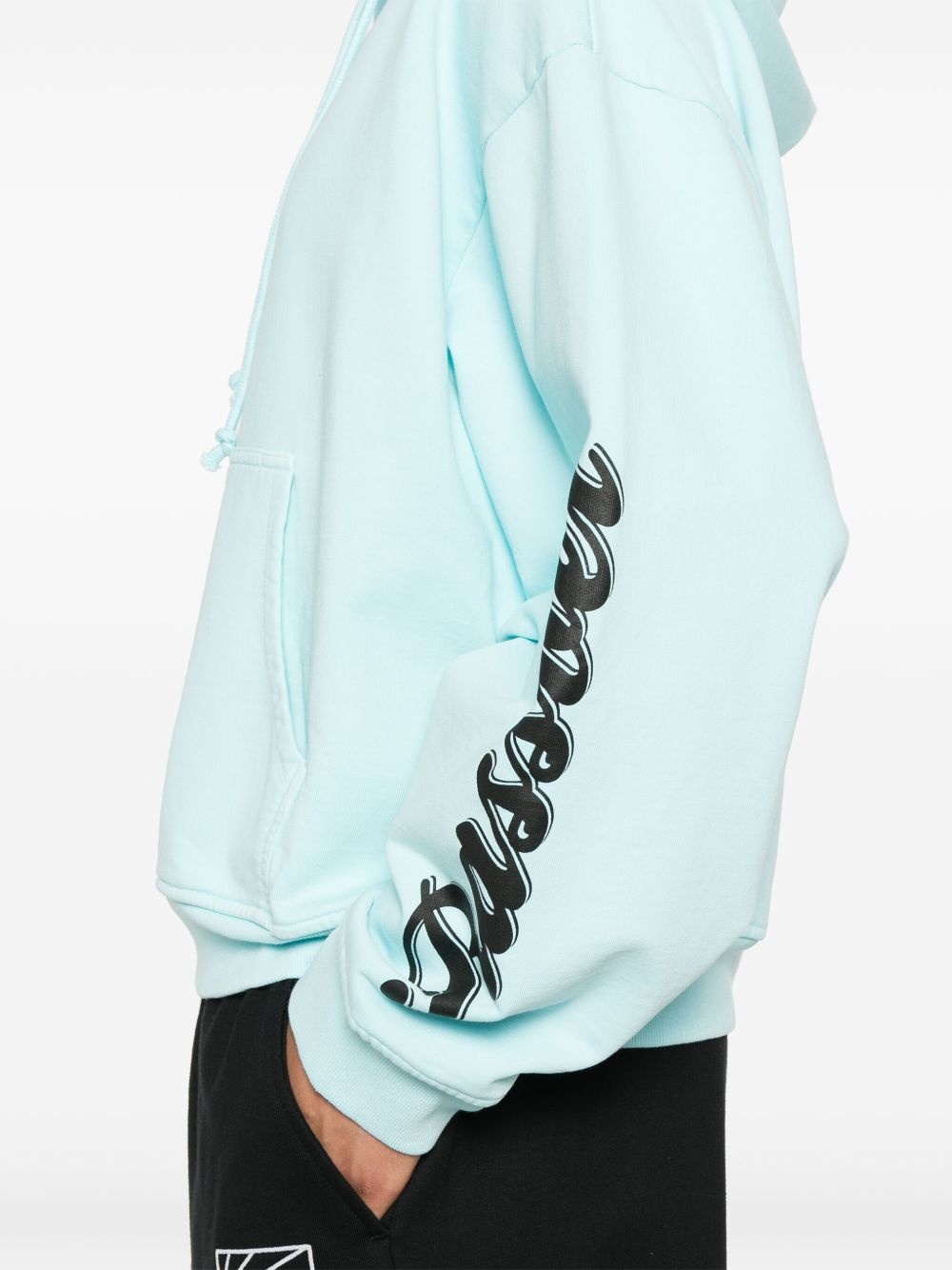 logo-print cotton hoodie - 5
