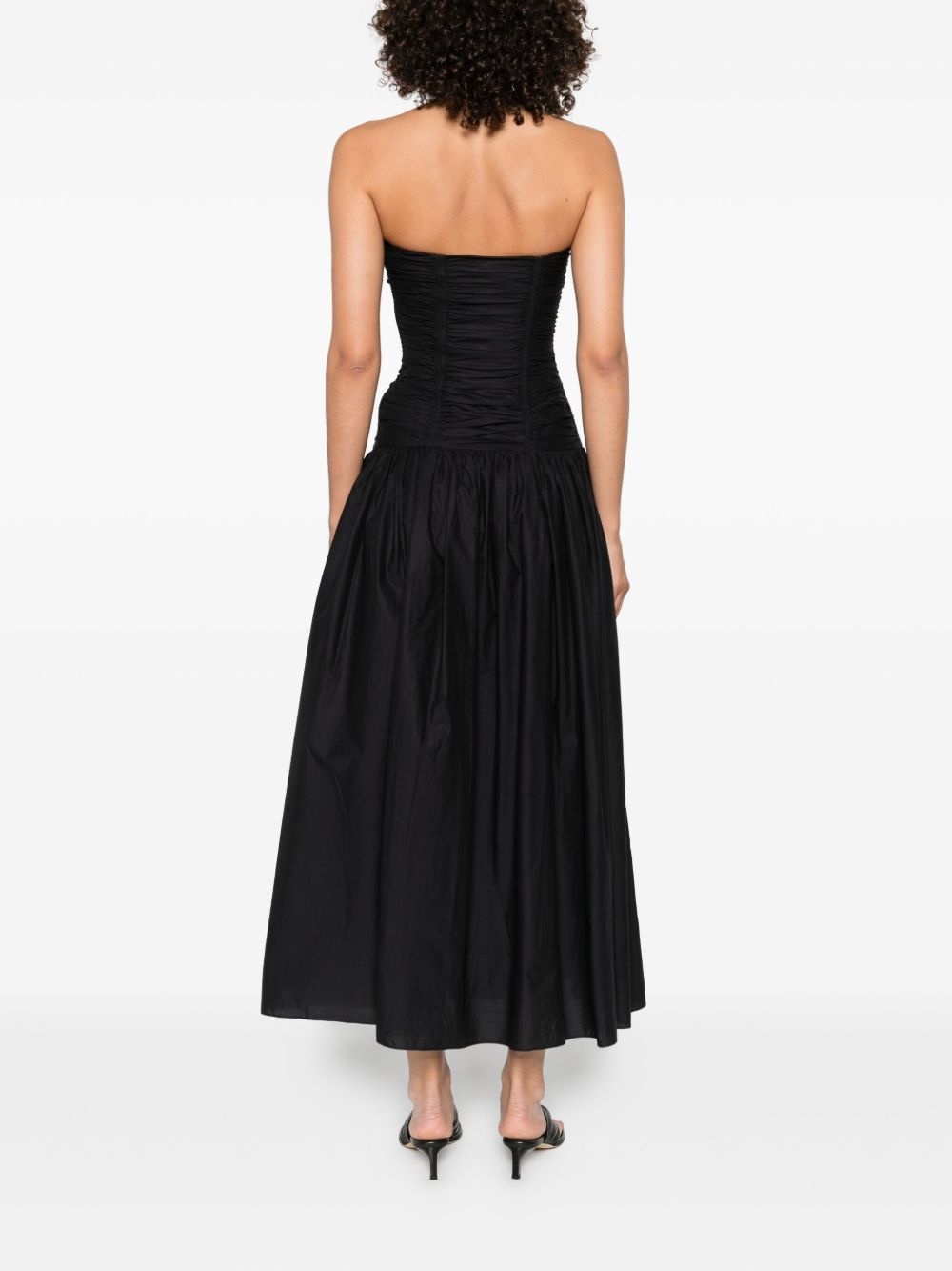 drop-waist strapless midi dress - 4
