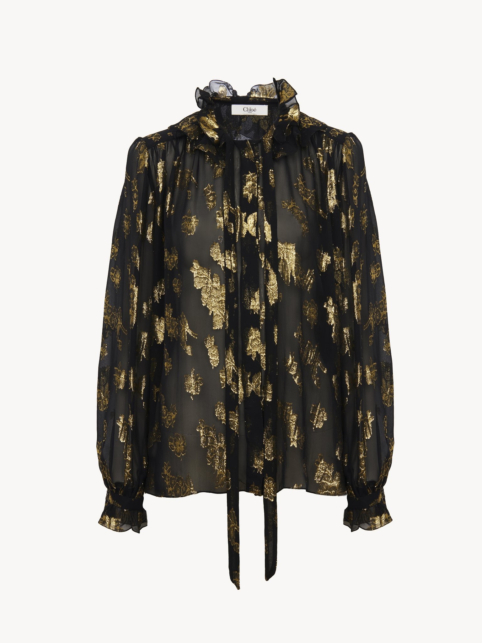 GATHERED BLOUSE IN SILK JACQUARD & LUREX - 2