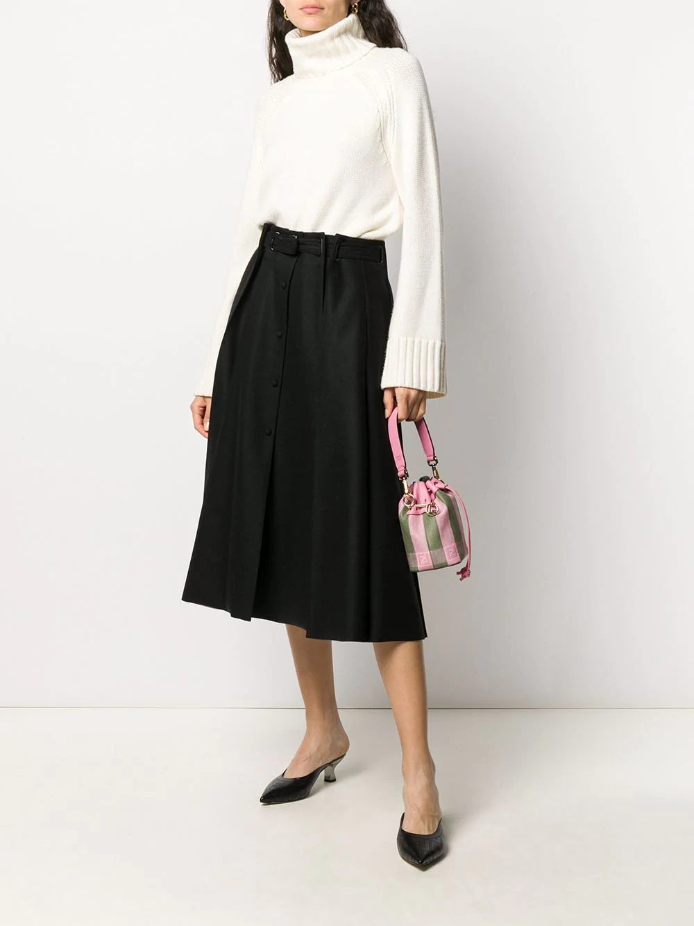 pleated A-line skirt - 2