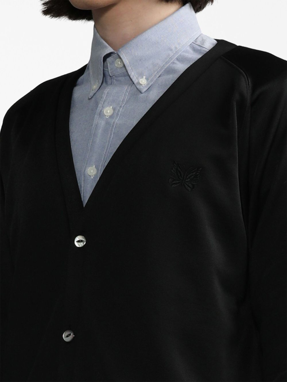 logo-embroidered buttoned cardigan - 5