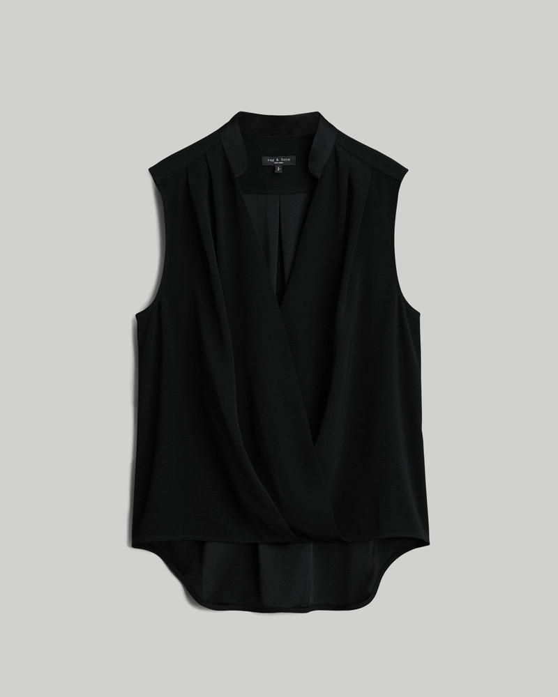 Meredith Satin Blouse Classic Fit Top - 1