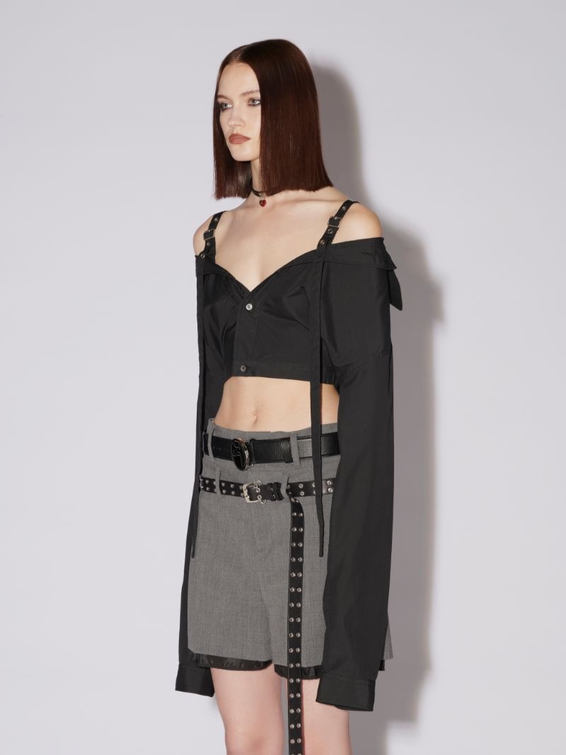 OFF-SHOULDER CROPPED SHIRT - 5