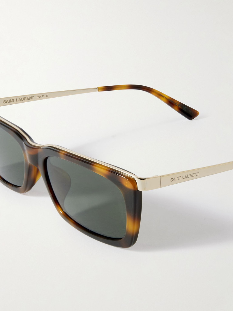 Rectangle-Frame Tortoiseshell Acetate and Gold-Tone Sunglasses Tortoiseshell 3
