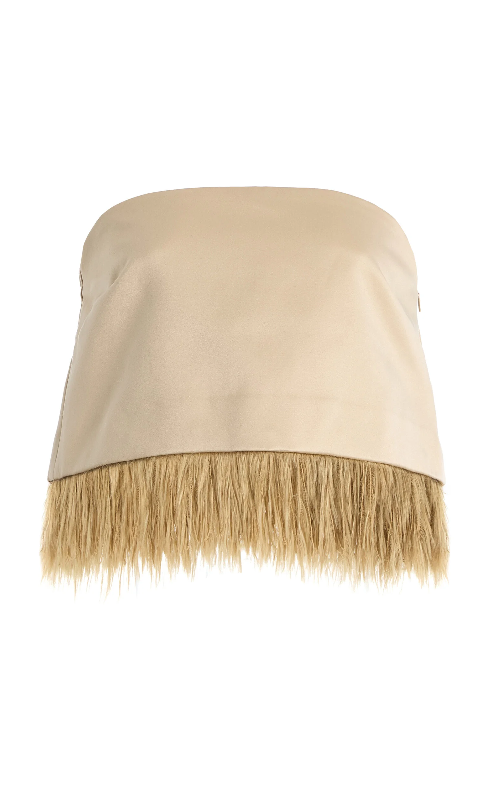 Melva Feather-Trimmed Strapless Top brown - 1