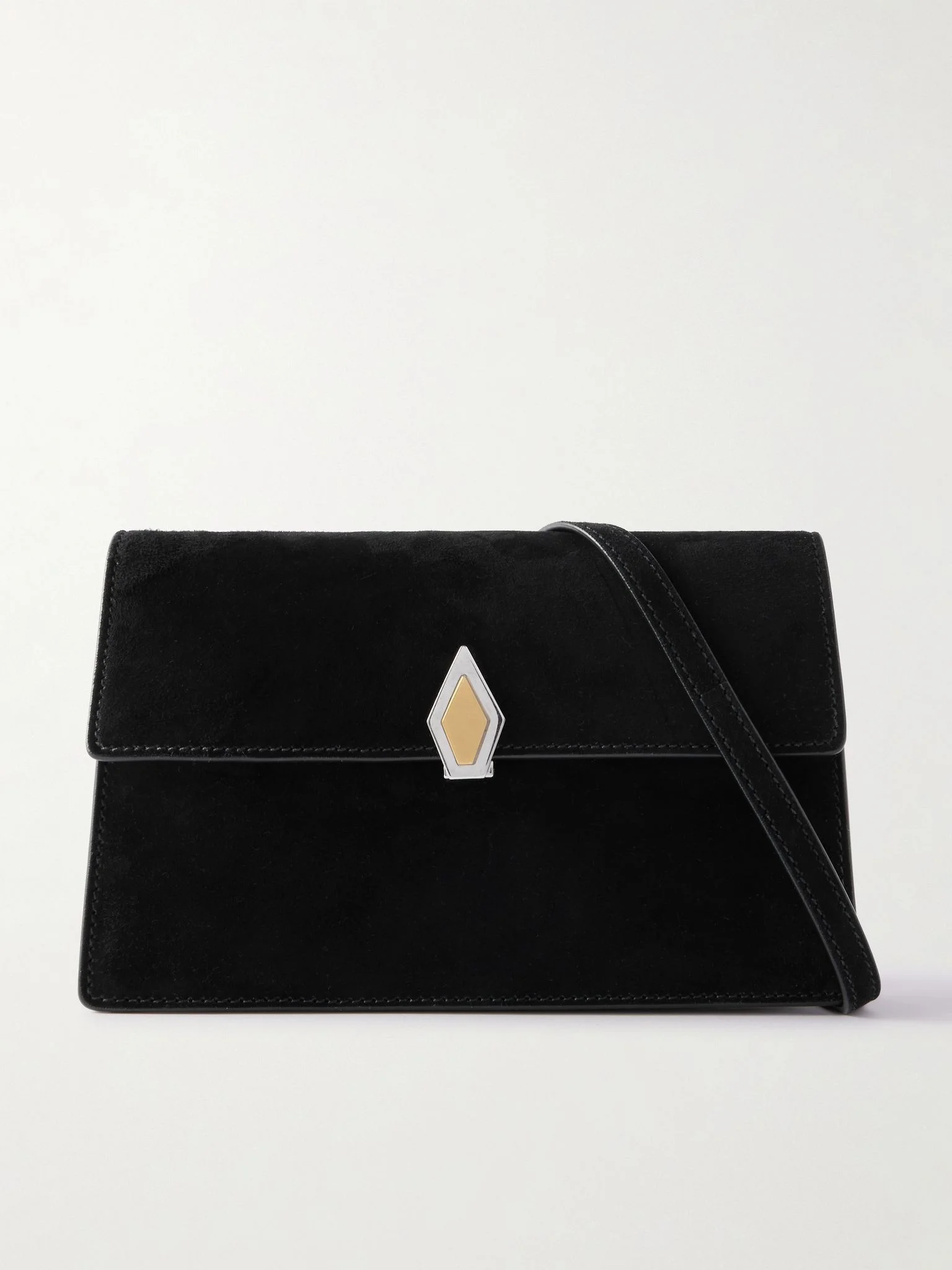 Parallel 22 small suede shoulder bag Black - 1