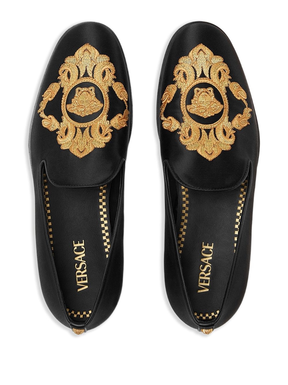 Medusa Head embroidered loafers - 3