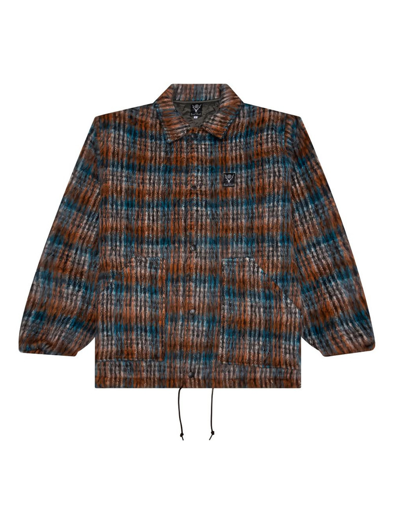 plaid 로고 잡아당기기 재킷 1