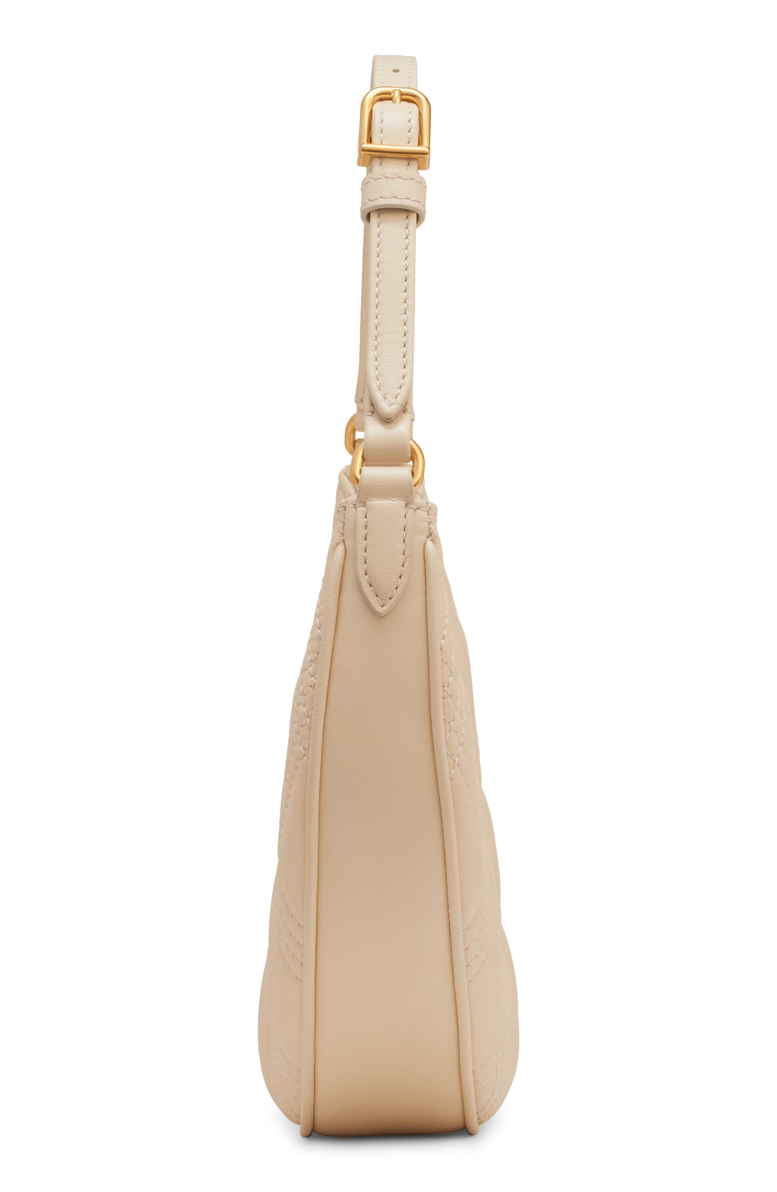 Valentino Garavani Quiltie 67 Mini Leather Hobo Bag in Butter White at Nordstrom - 5