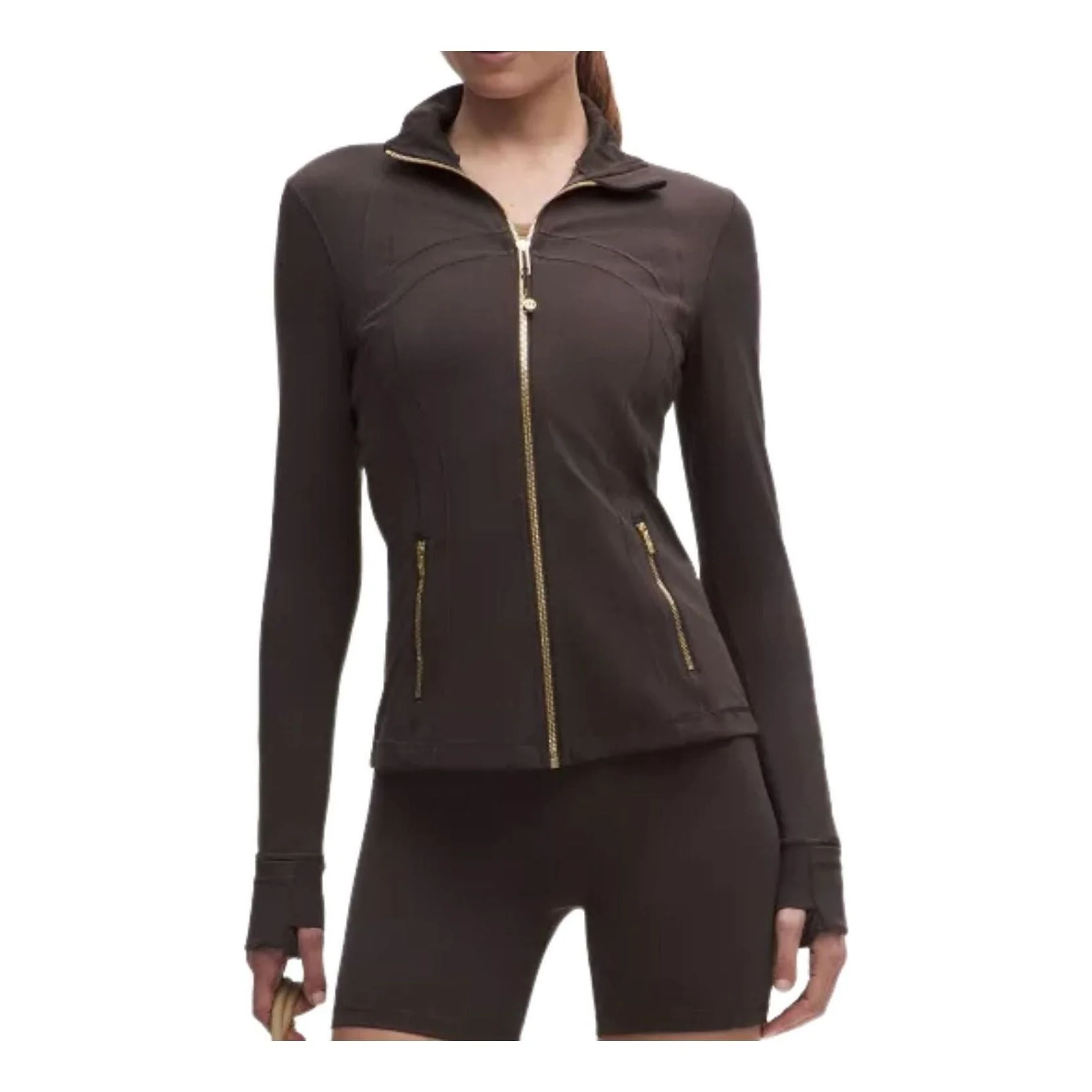 (WMNS) LULULEMON Define Cropped Jacket Nulu 'Brown Gold' LW4CD5S-1038549918 - 1