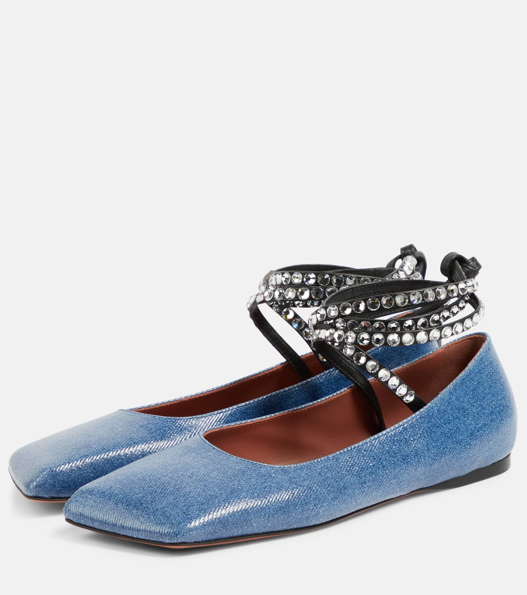 Ane embellished denim ballet flats - 5