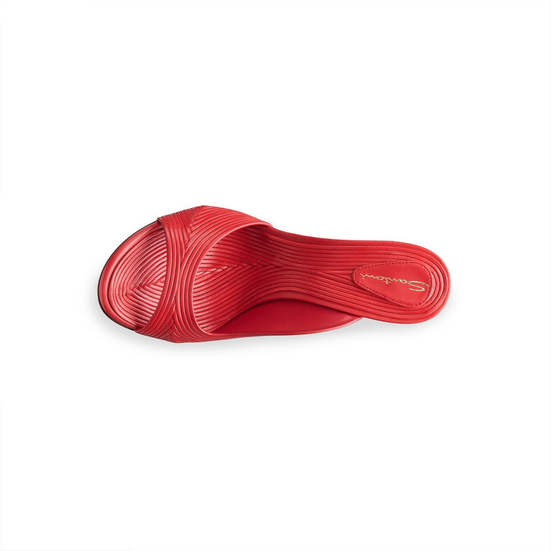 Women's red leather high-heel sandal 4