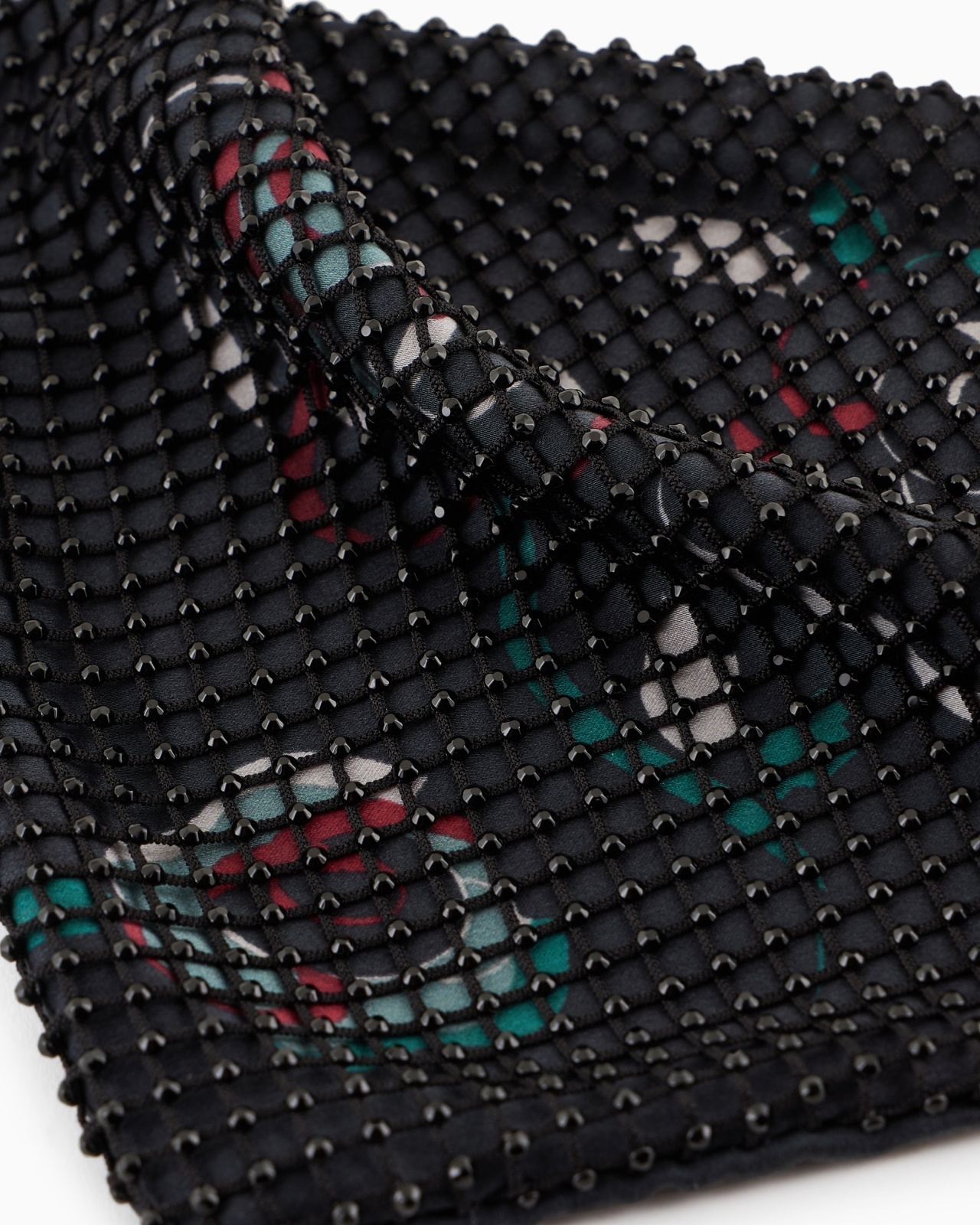 PRINTED SILK SCARF WITH RHINESTONES - 2