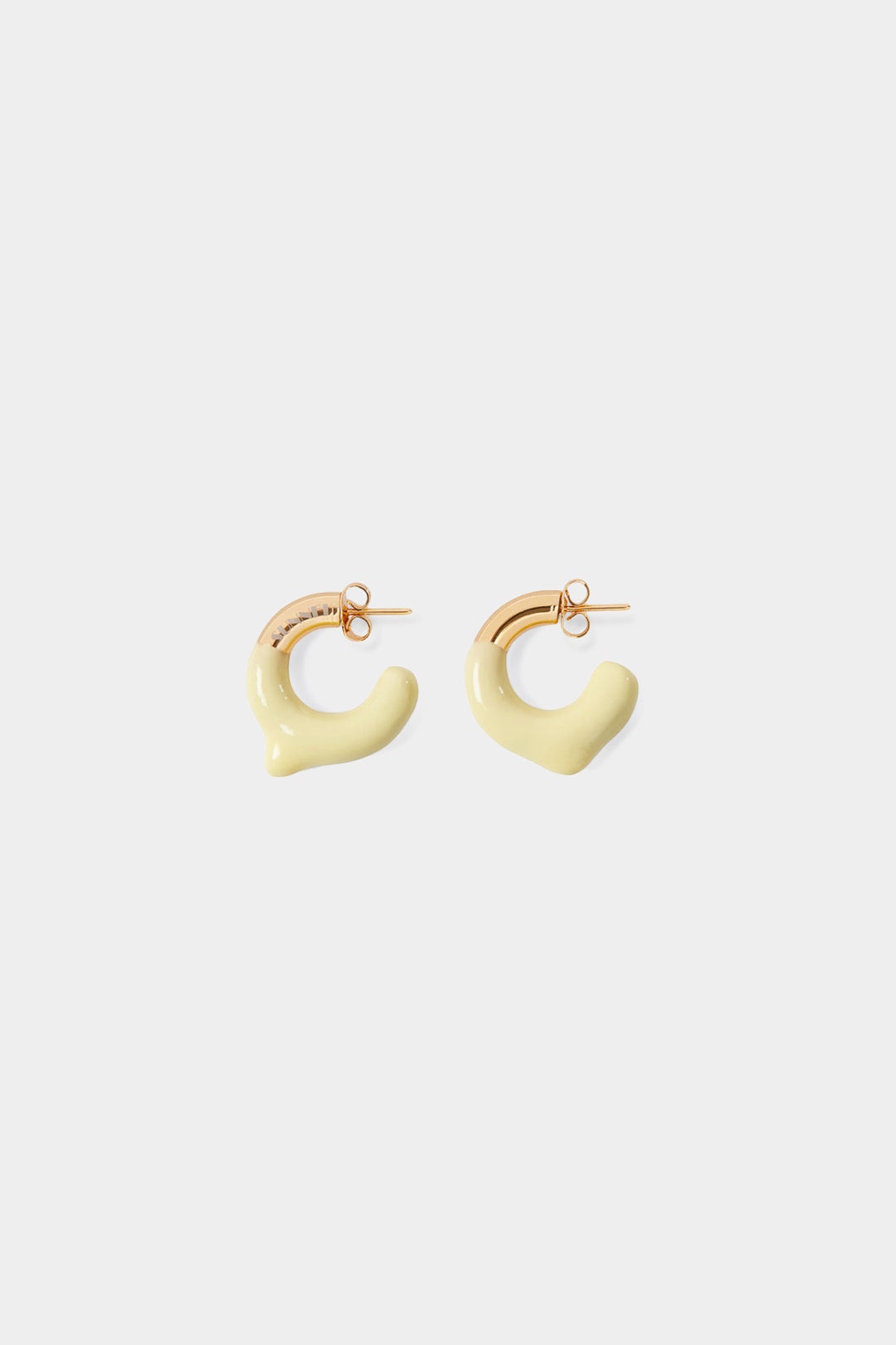 MINI RUBBERIZED EARRINGS GOLD / cream - 1