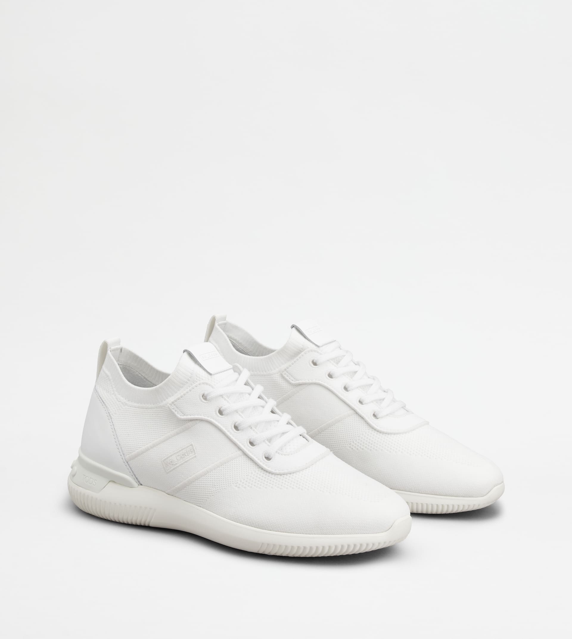 NO_CODE KNIT IN TECHNICAL FABRIC AND LEATHER - WHITE - 3