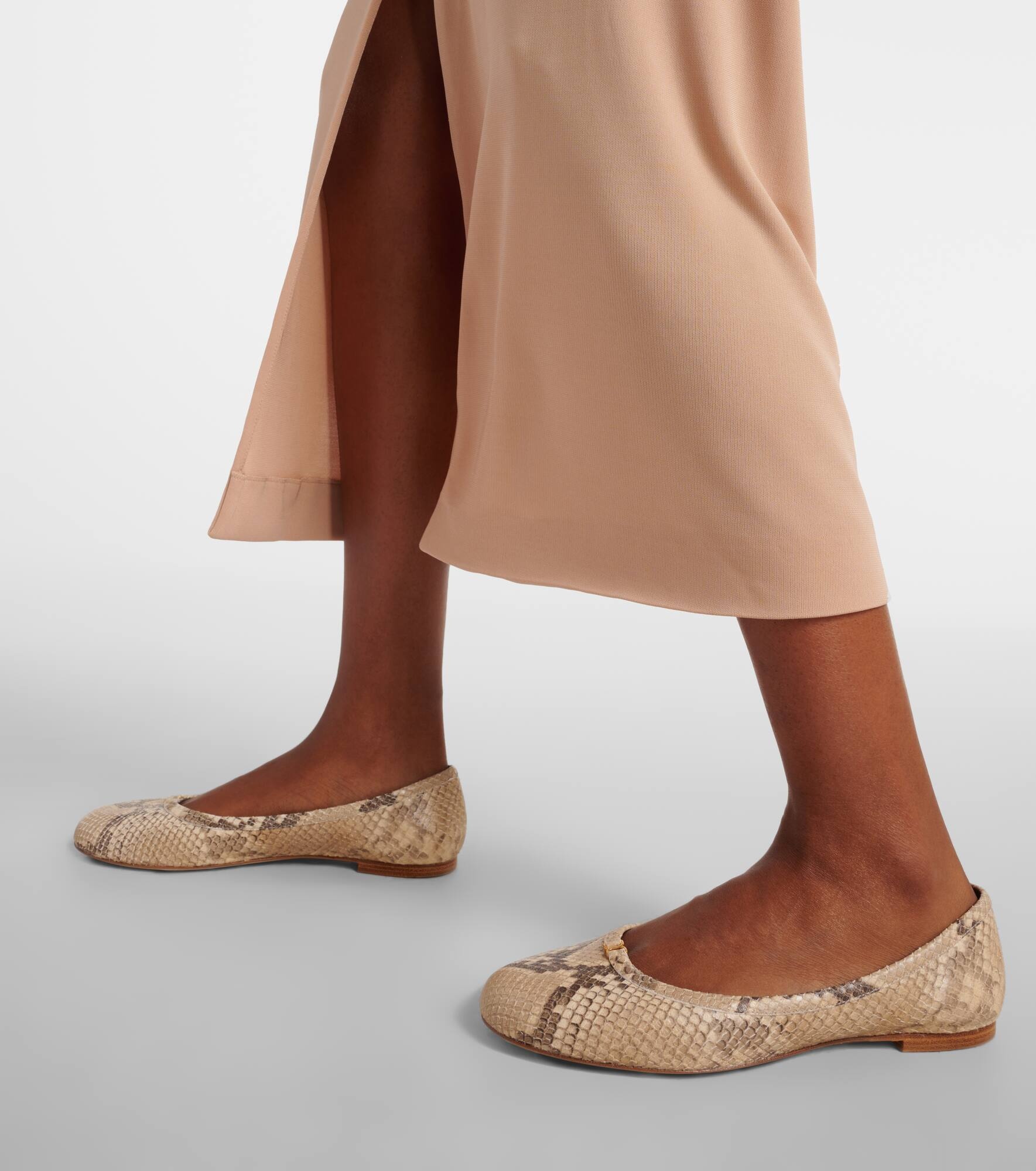Marcie snake-effect leather ballet flats - 7