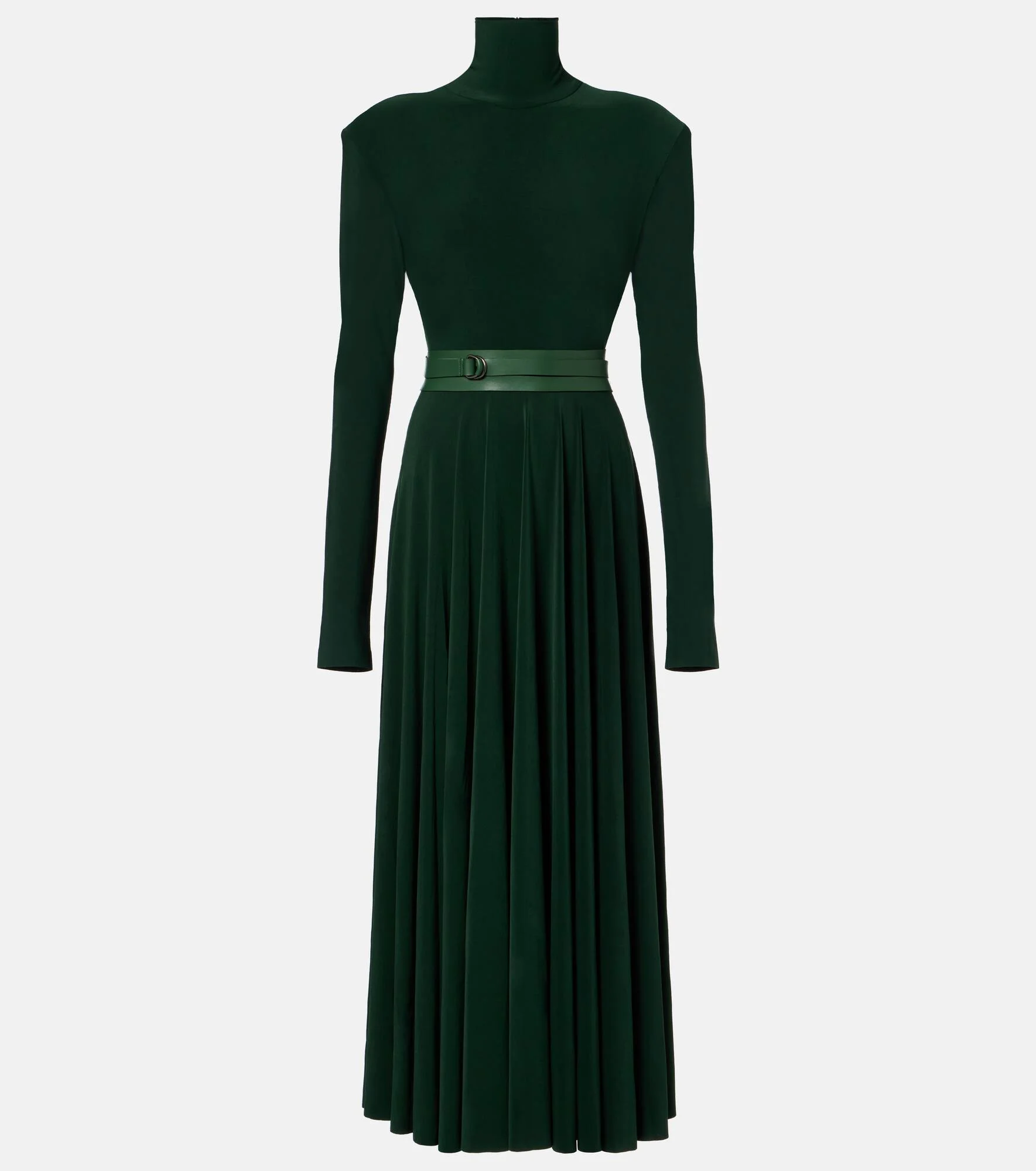Belted pleated midi dress - 1