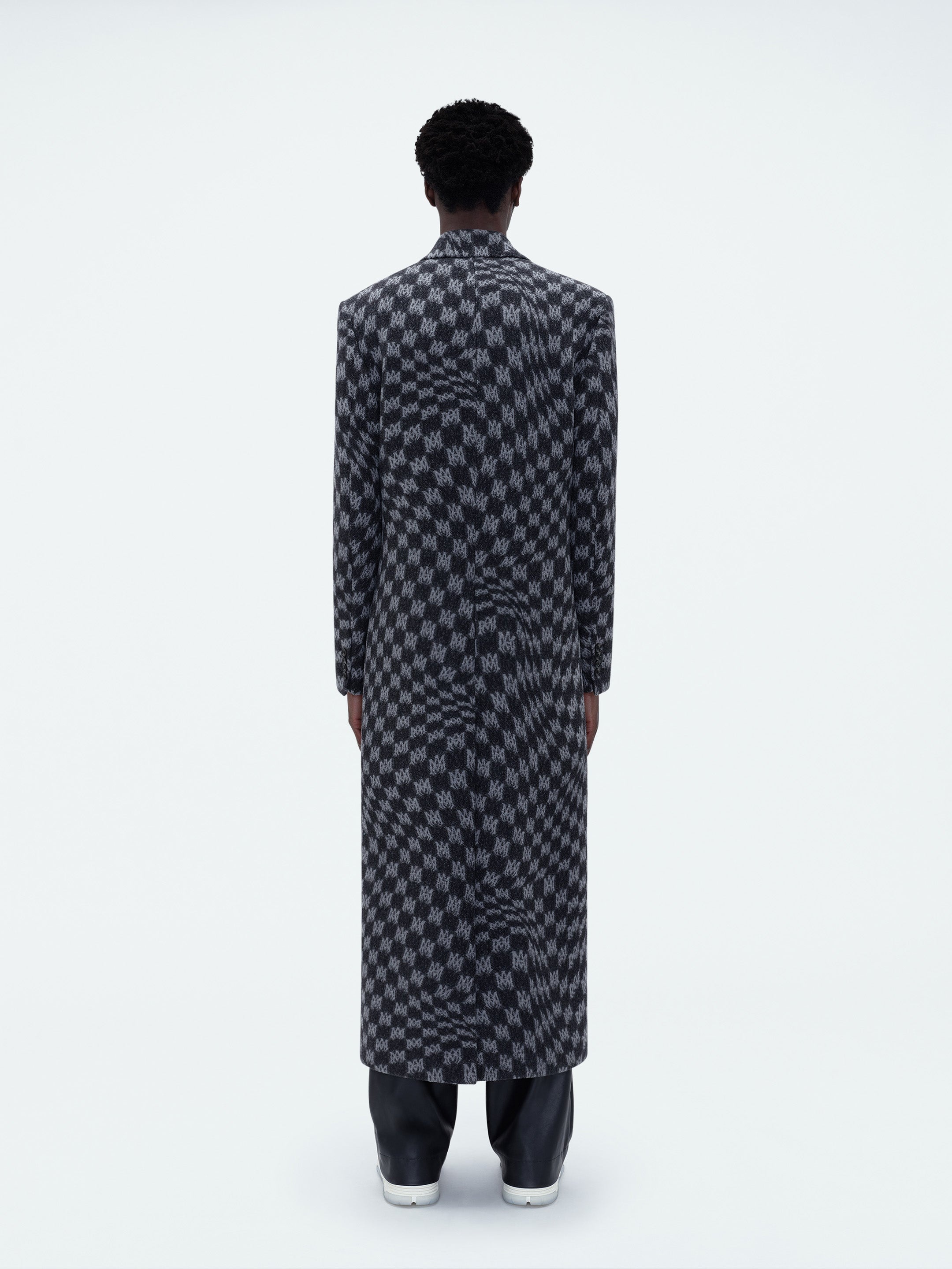 SINGLE BREASTED JACQUARD "WAVY" M.A. OVERCOAT - 4