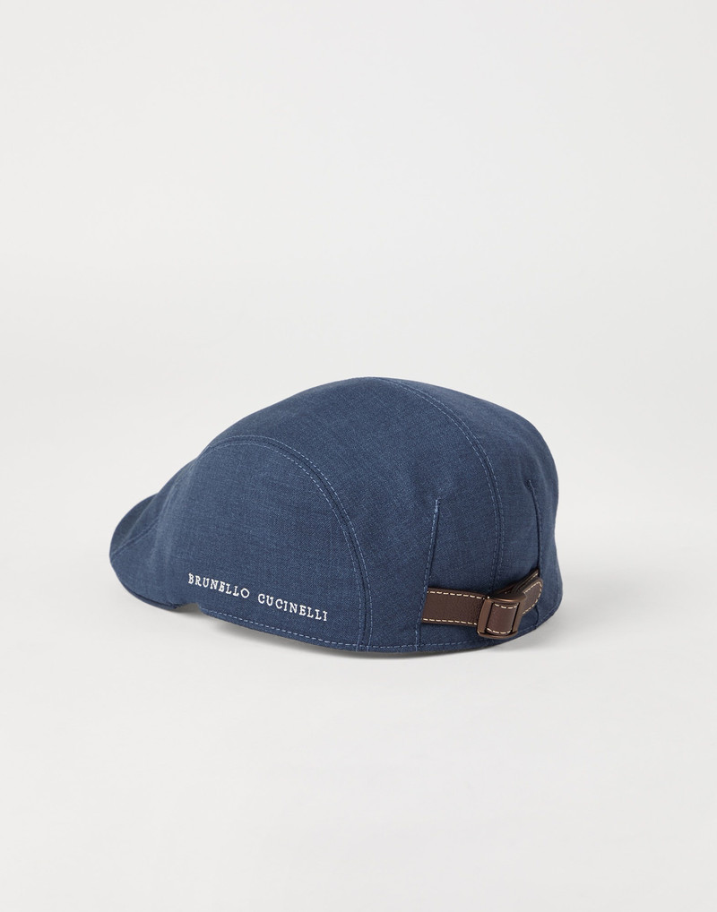Brunello Cucinelli Virgin wool fresco flat cap outlook