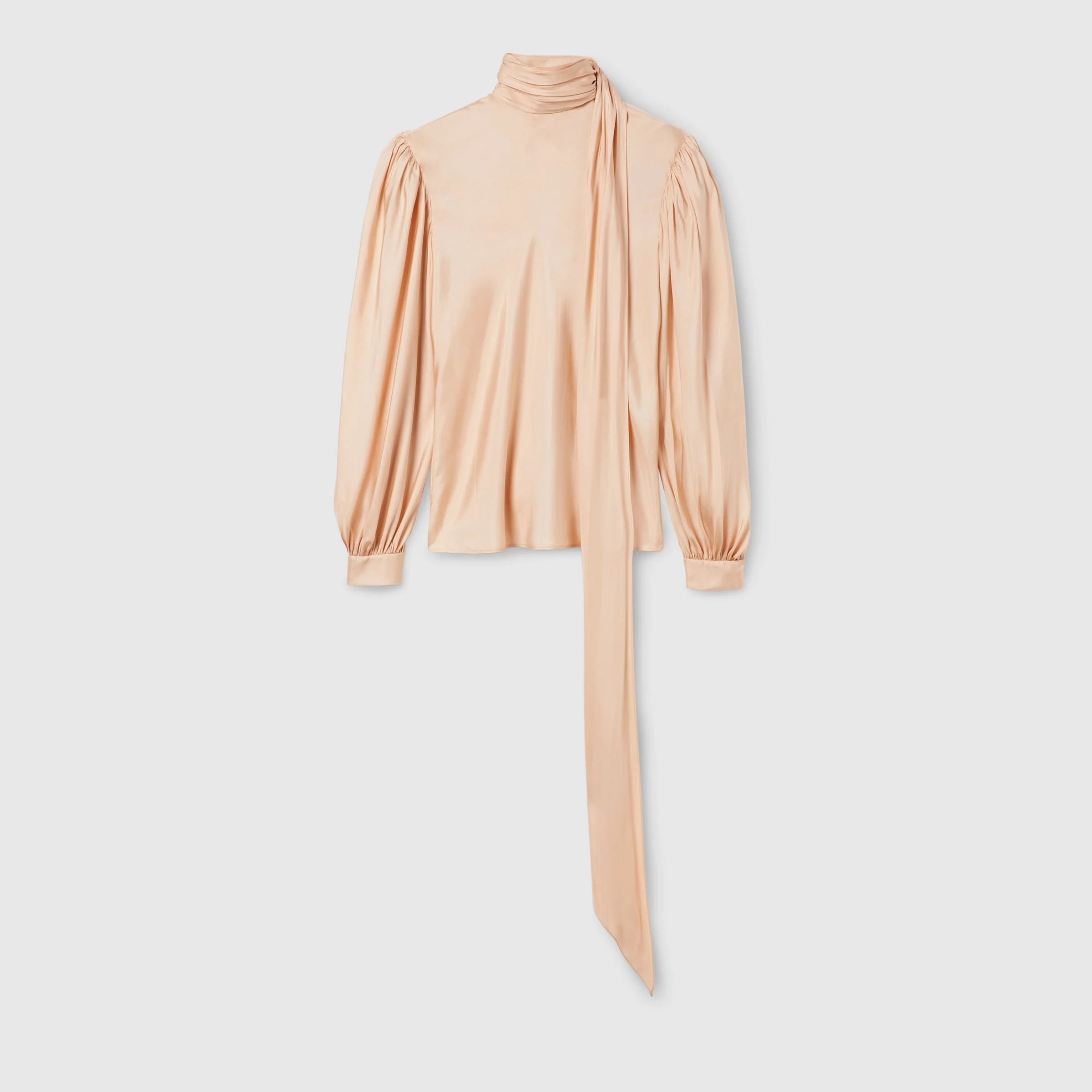 Silk twill shirt with ribbon - 1