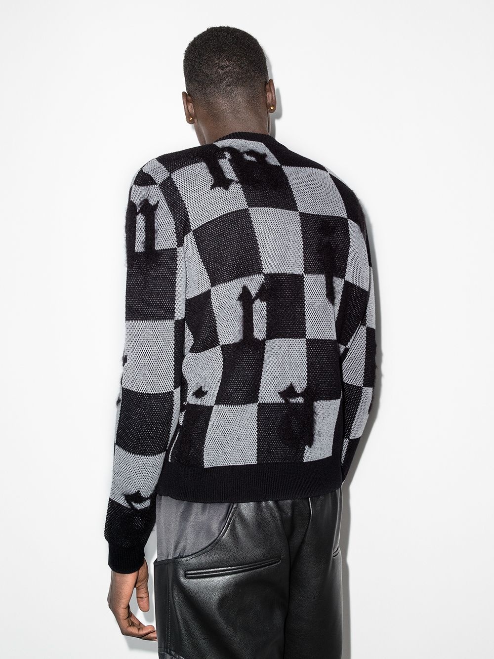 checked two-tone cashmere jumper - 3