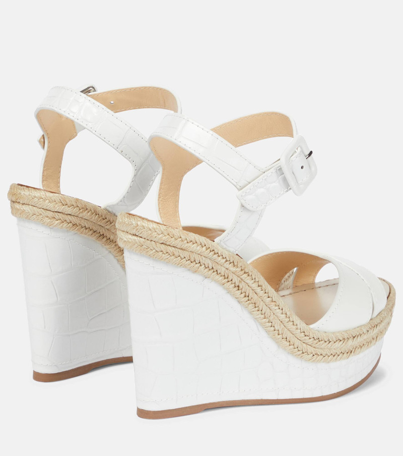 Christian Louboutin Almerio 120 leather espadrille wedges outlook