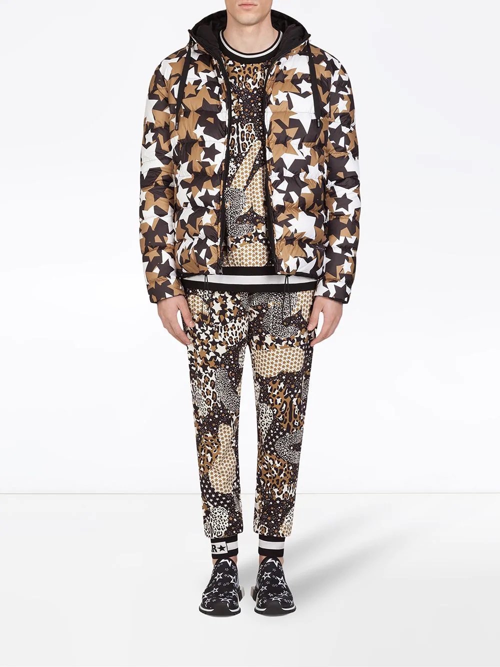 star print padded jacket - 2