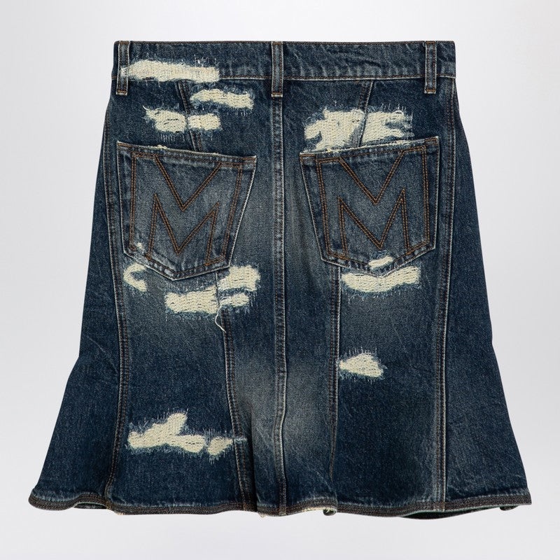 【関税&送料込】Marc Jacobs Washed Denim Skirt With Worn Det Marc Jacobs WASHED DENIM SKIRT WITH WORN DETAILS
