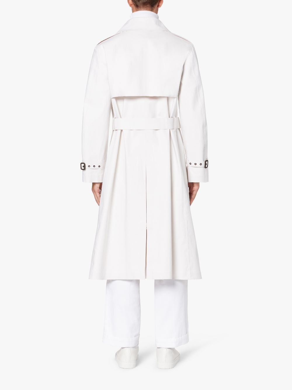 VIENNA WHITE BONDED COTTON TRENCH COAT | GRF-305 - 3