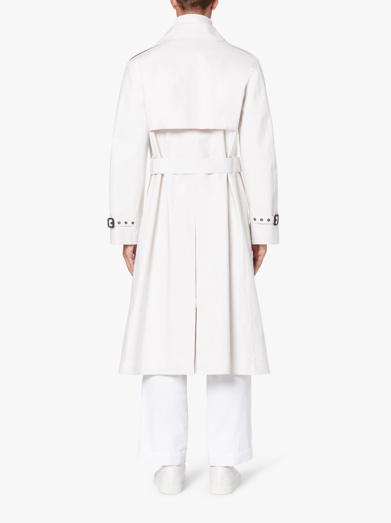 VIENNA WHITE BONDED COTTON TRENCH COAT | GRF-305 3