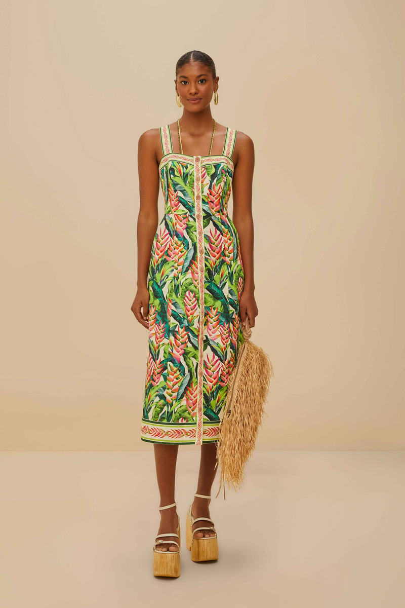 Heli Leaves Pearl Midi Dress 1