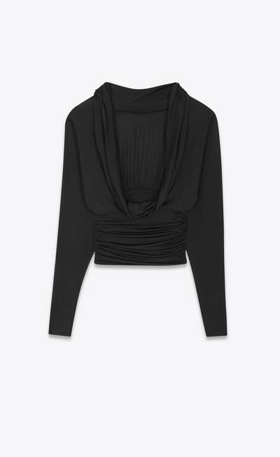 SAINT LAURENT long-sleeved top in shiny jersey outlook