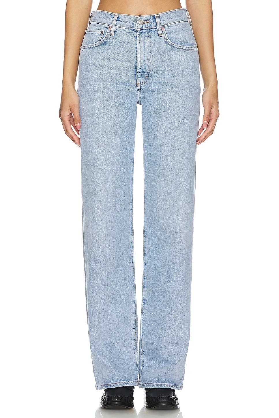 Harper Mid Rise Wide Leg Straight - 1