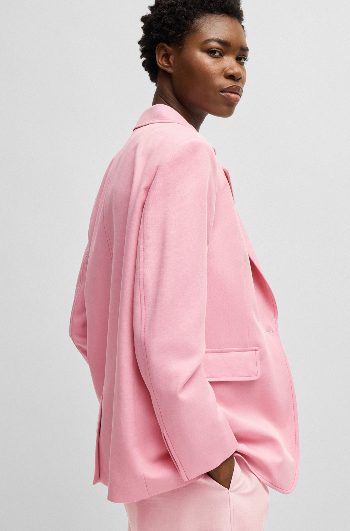 SINGLE-BREASTED BLAZER WITH NOTCH LAPELS - 6