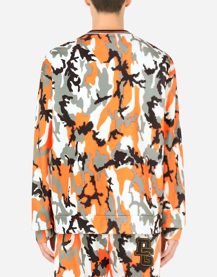 Camouflage-print jersey sweatshirt with DG patch - 2