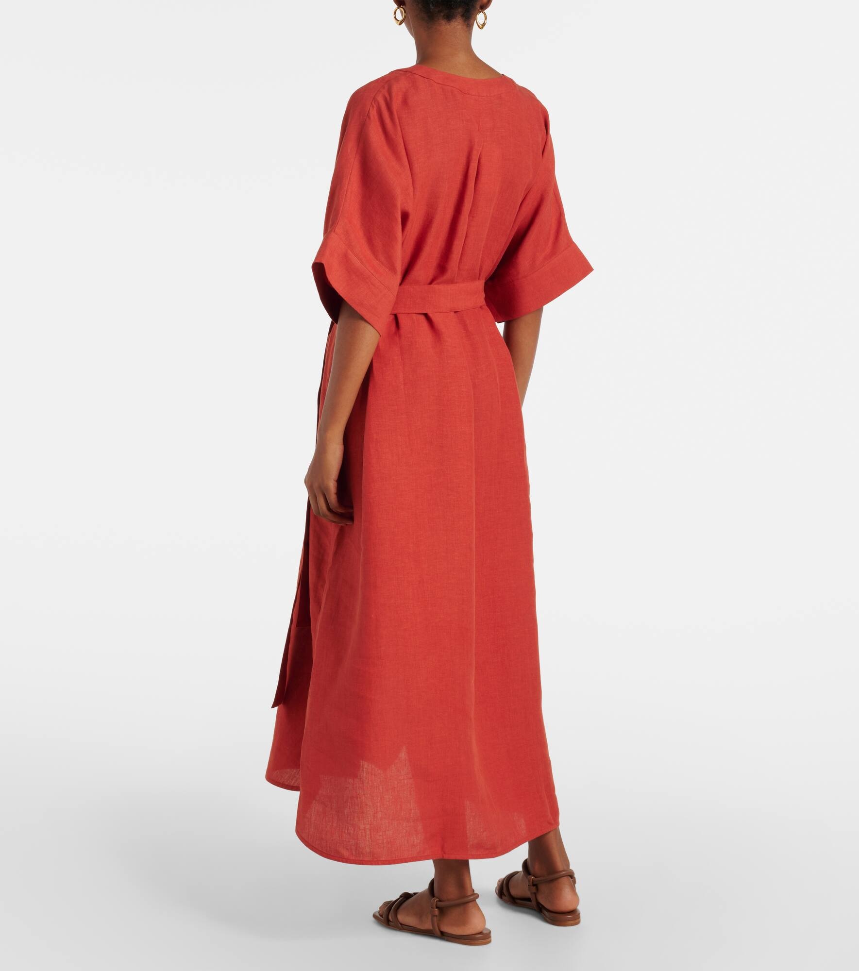 Bib linen maxi dress - 3