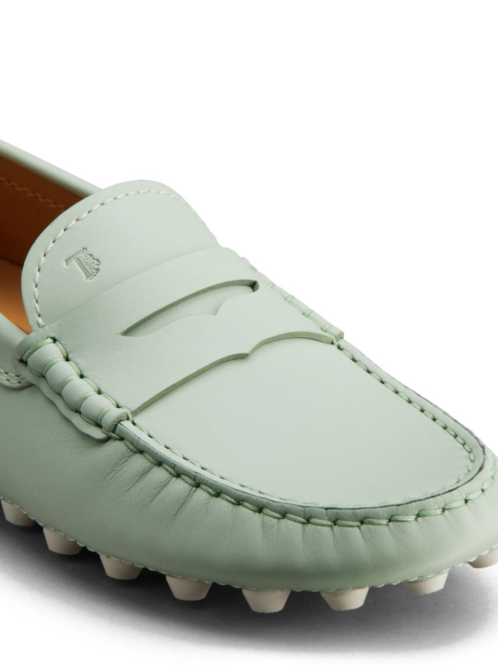 pebble-detail leather loafers - 5