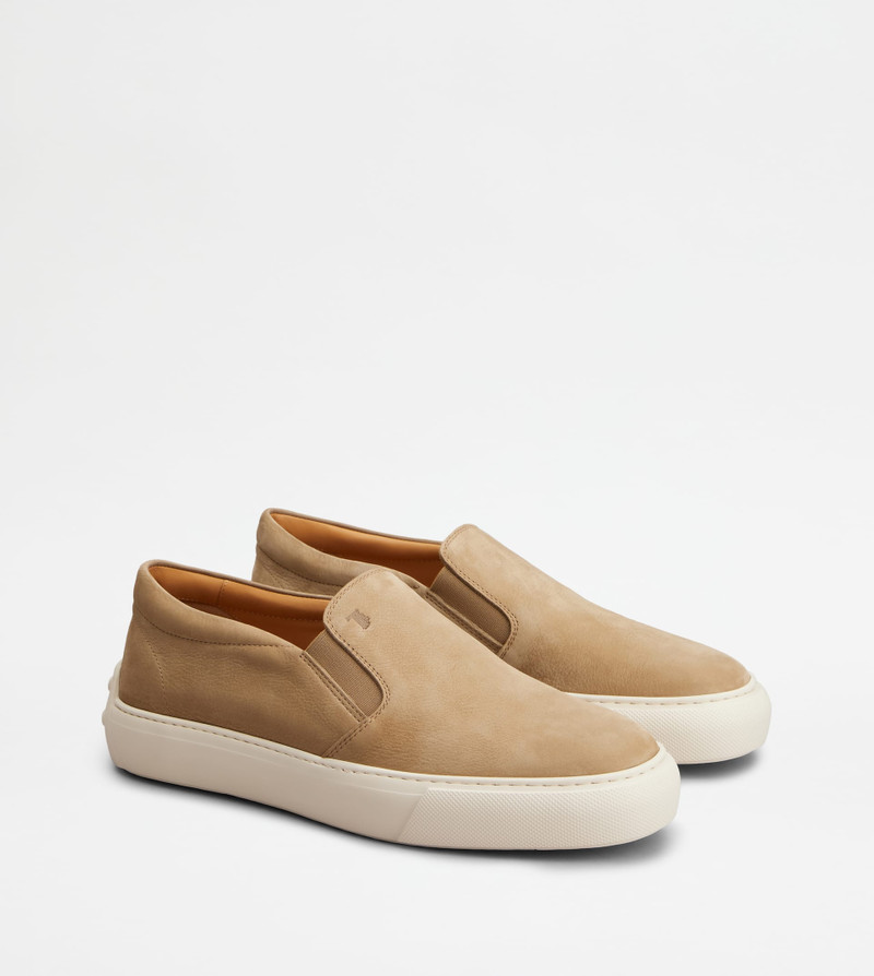 SLIP-ONS IN NUBUCK - BEIGE 2